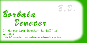 borbala demeter business card